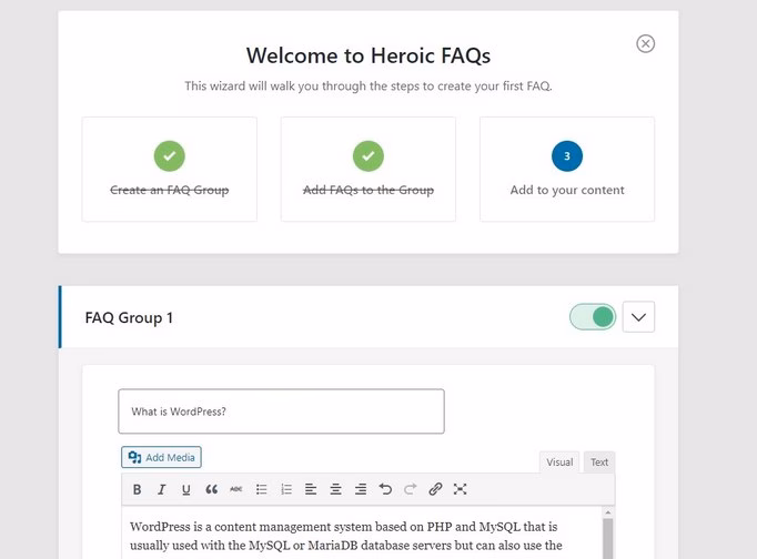 Add faqs
