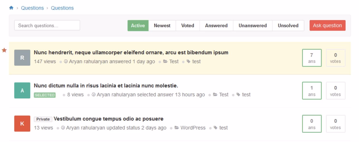 Anspress qa plugin