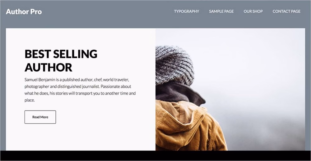 Author pro homepage example