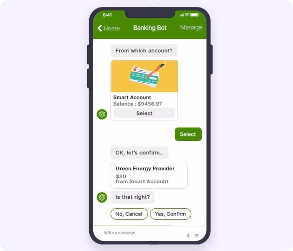 Banking assistant rule based chatbot example