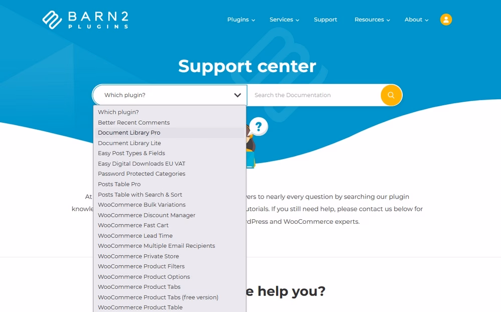 Barn2 documentation search functionality