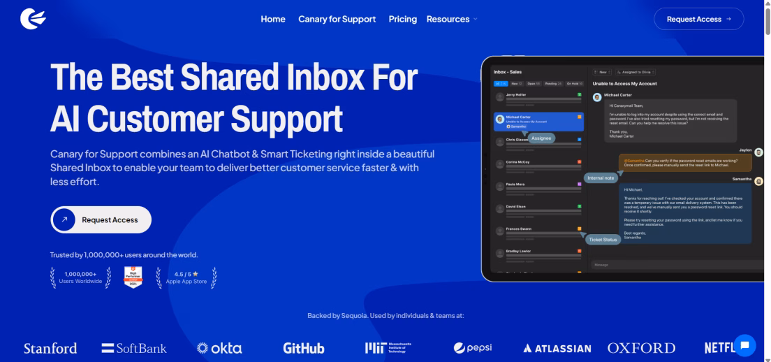 Canary for support ai powered help desk