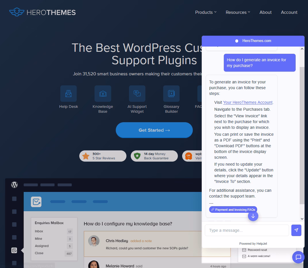 Chatbots for customer support example