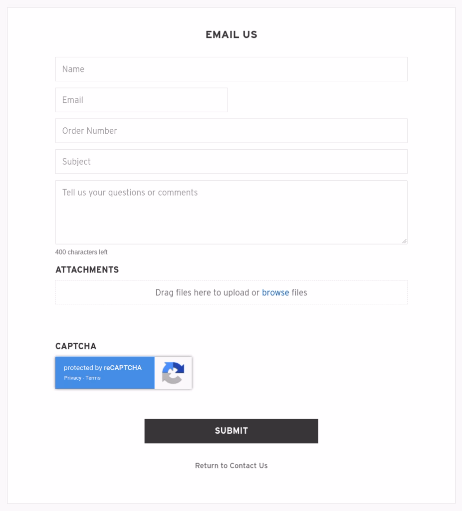 Contact form example