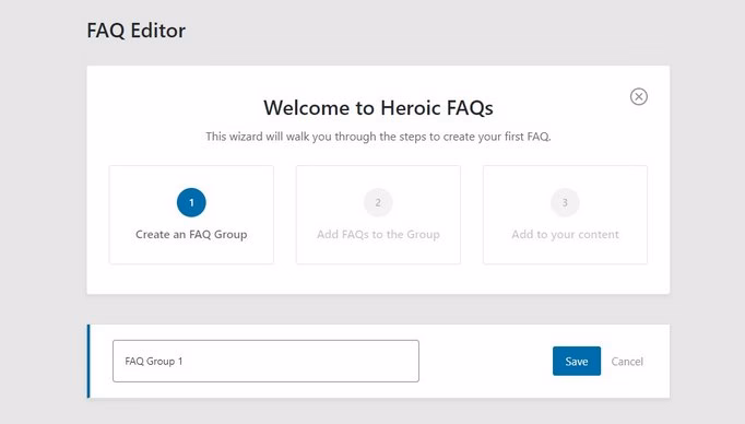 Create faq group