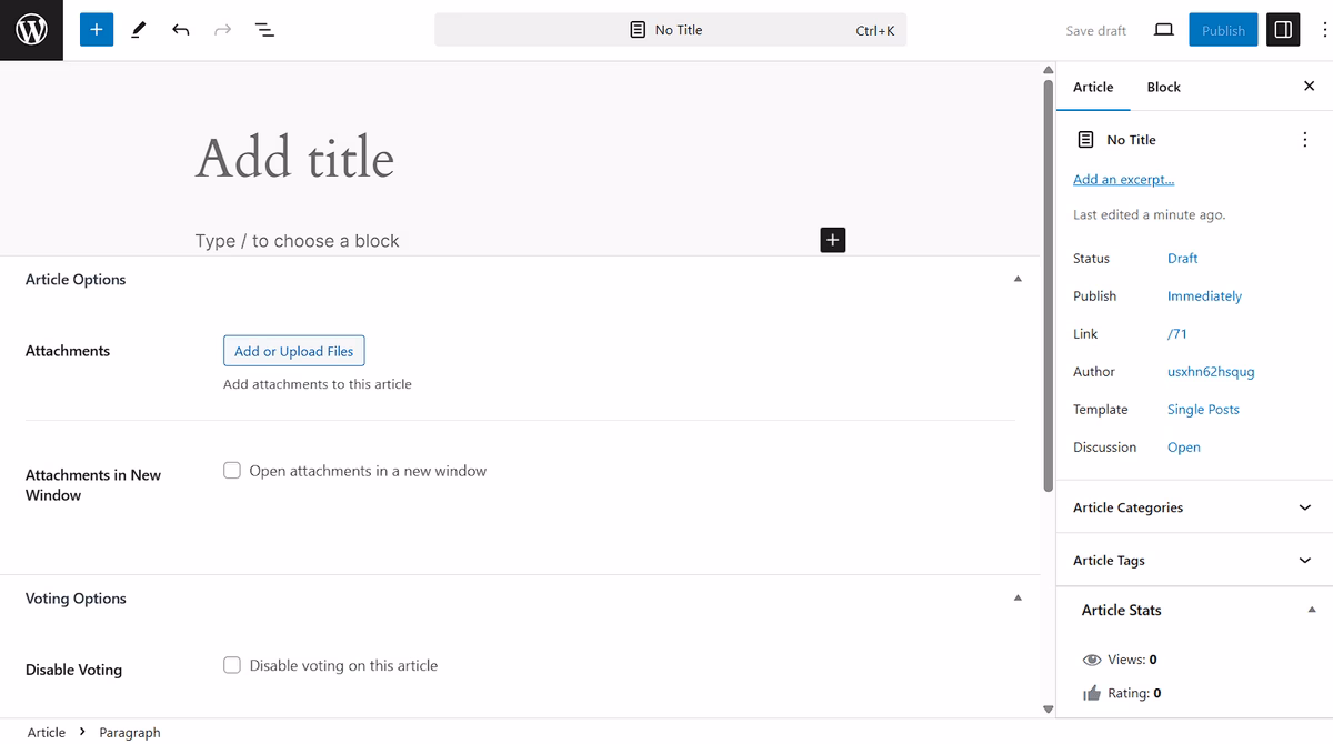 Creating knowledge ase article