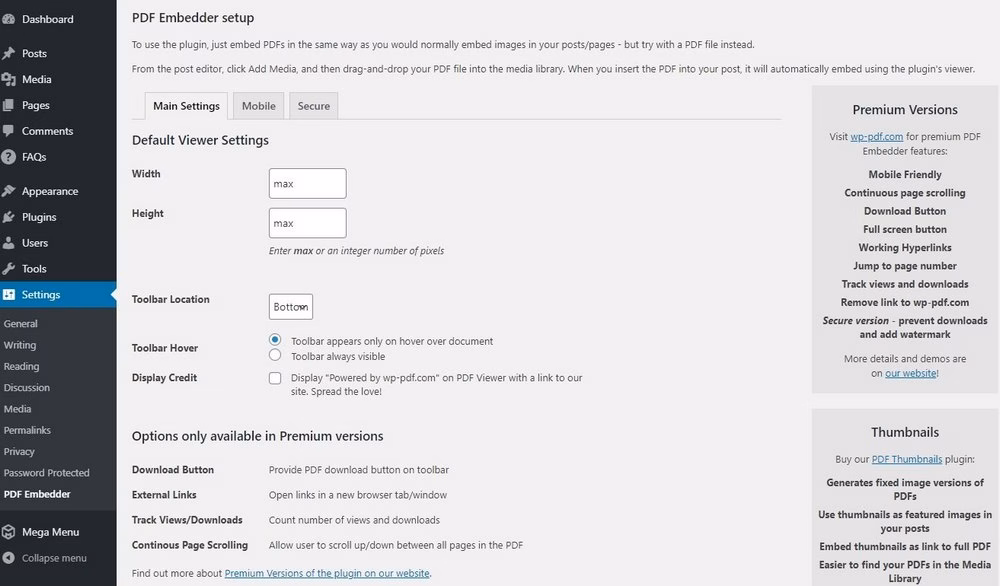 Embed pdf in using plugin   2