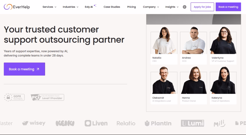 Everhelp customer support outsourcing partner