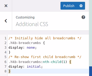 First breadcrumb custom css herothemes First breadcrumb custom css