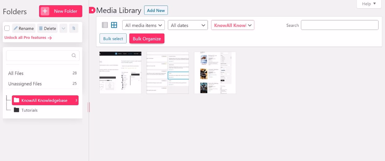 Folders plugin interface