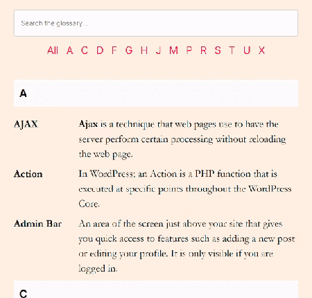 Glossary example
