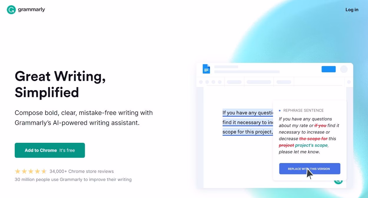 Grammarly to fix grammar issues