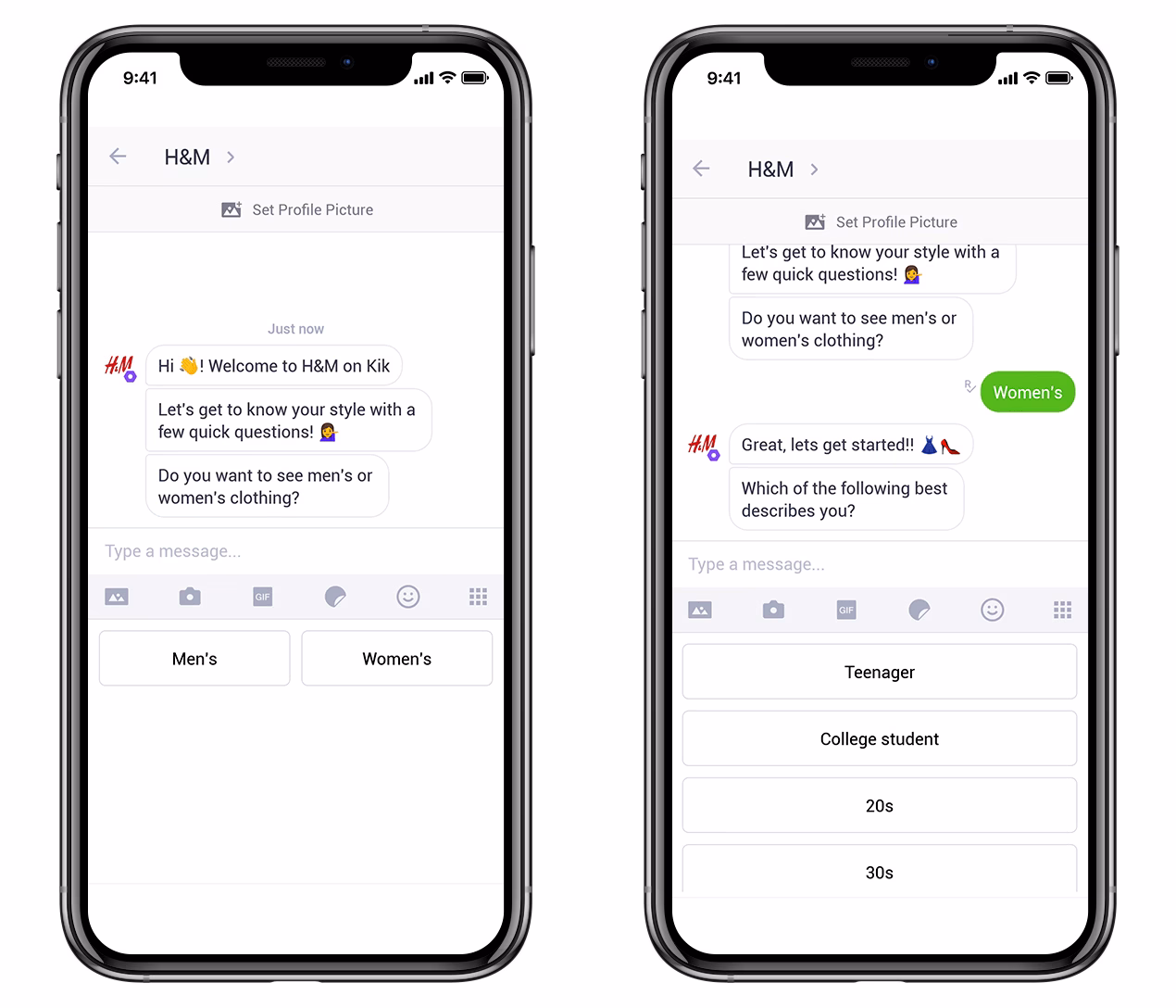 H and m fashion finder chatbot example