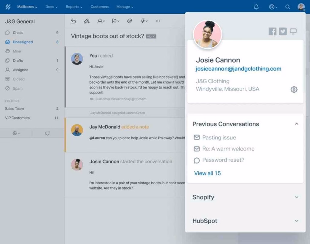 Help scout shared inbox for a small business