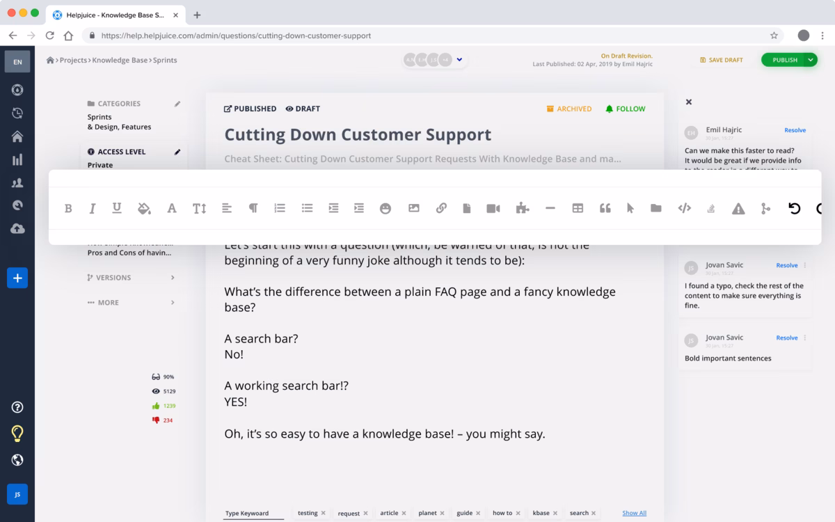 Helpjuice knowledge base solutions