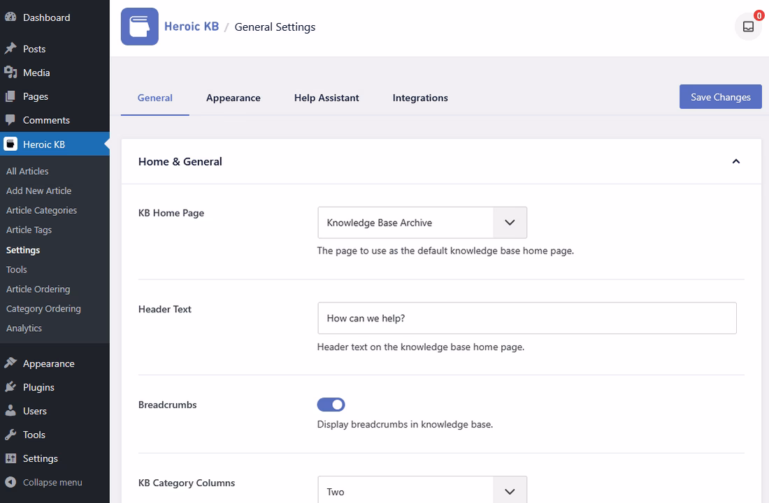 Heroic kb general settings