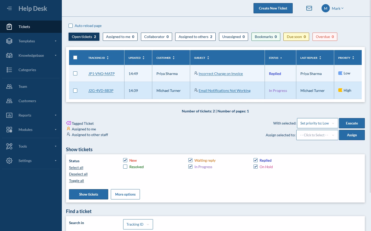 Hesks ticket management software