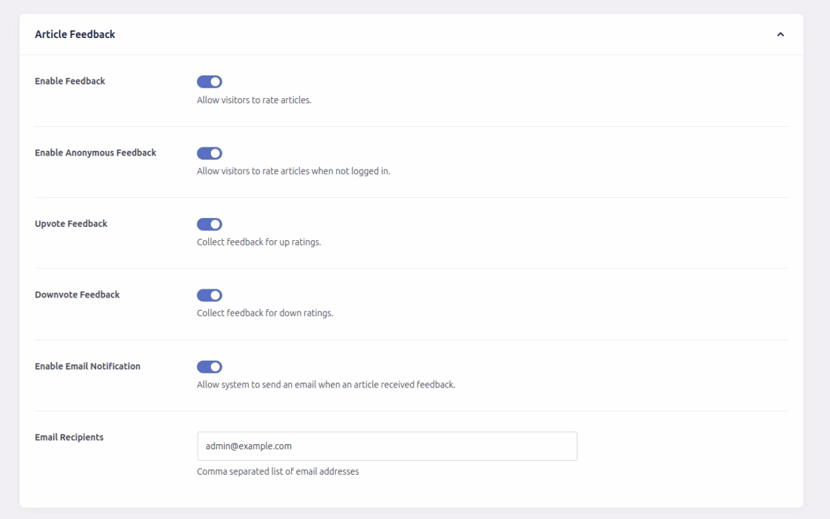 Hkb article feedback herothemes Knowledge base article feedback settings