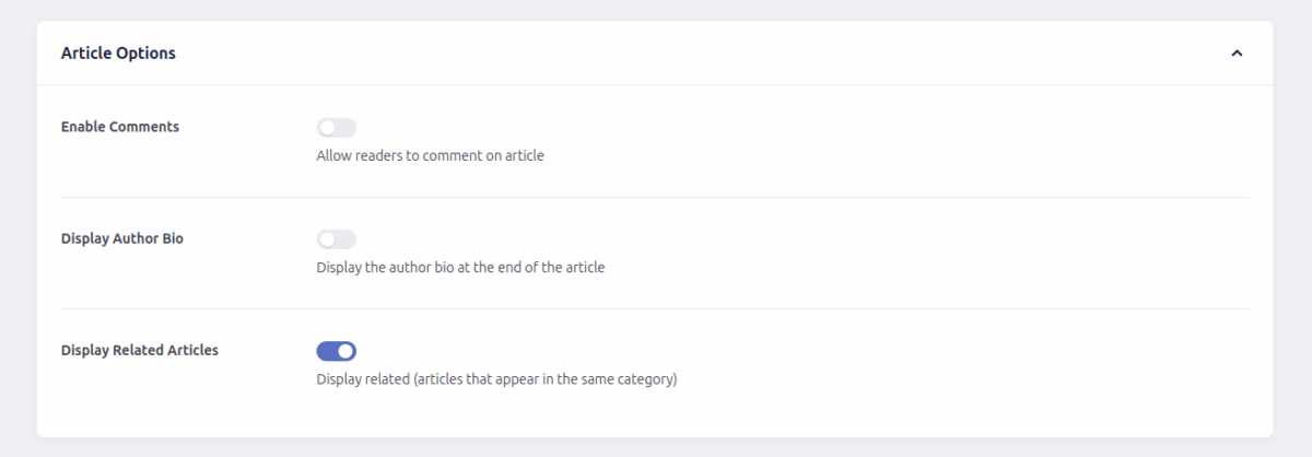 Hkb article options herothemes Knowledge base article options