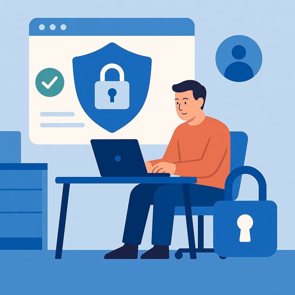 Illustrationforsecurityandprivacycompliance herothemes Illustration for security and privacy compliance