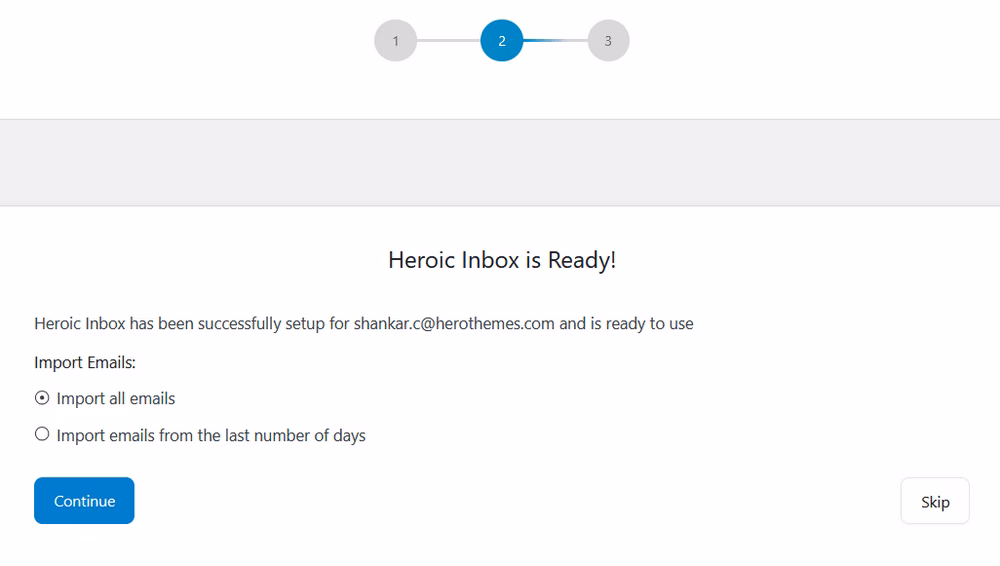 Importing all your gmail emails in heroic inbox