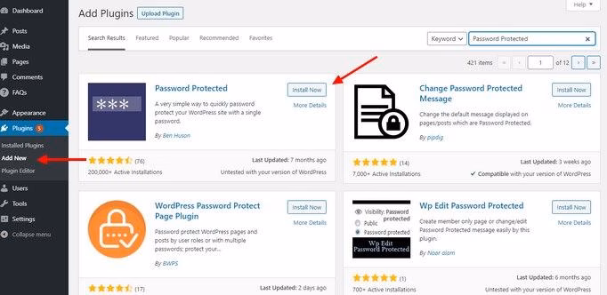 Installing password protected plugin