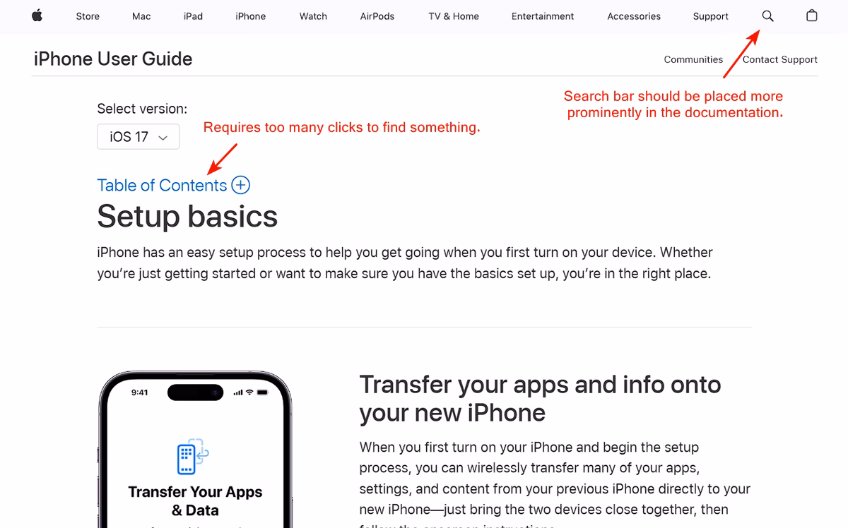 Iphone software documentation bad stuff
