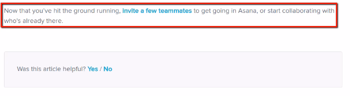 Modèle d'article de base de connaissances exemple asana