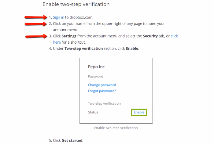 Modèle d'article de base de connaissances exemple dropbox