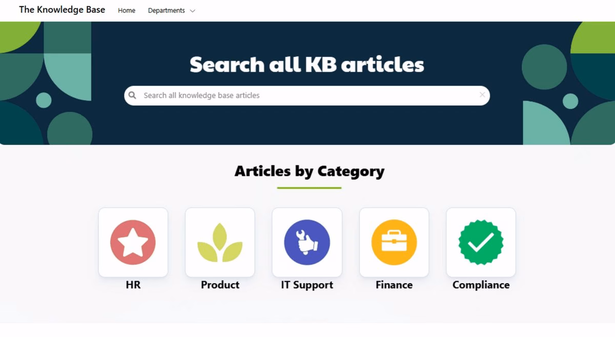 Knowledge base create with microsoft sharepoint