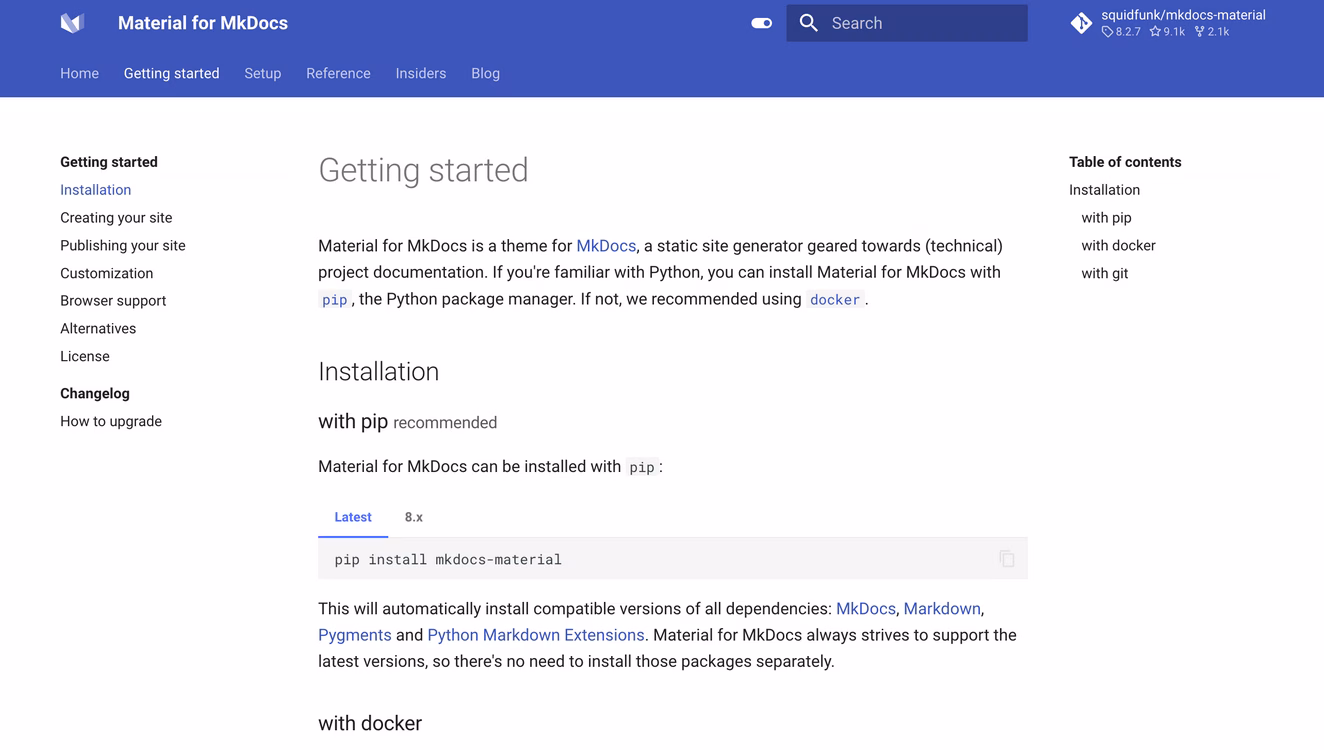 Materialformkdocsdocumentationtemplate herothemes Material for mkdocs documentation template