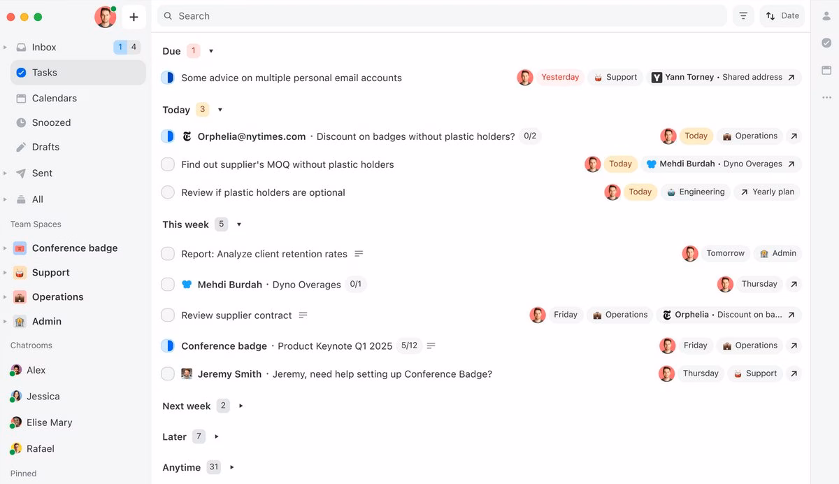 Missive tasks and workflow management