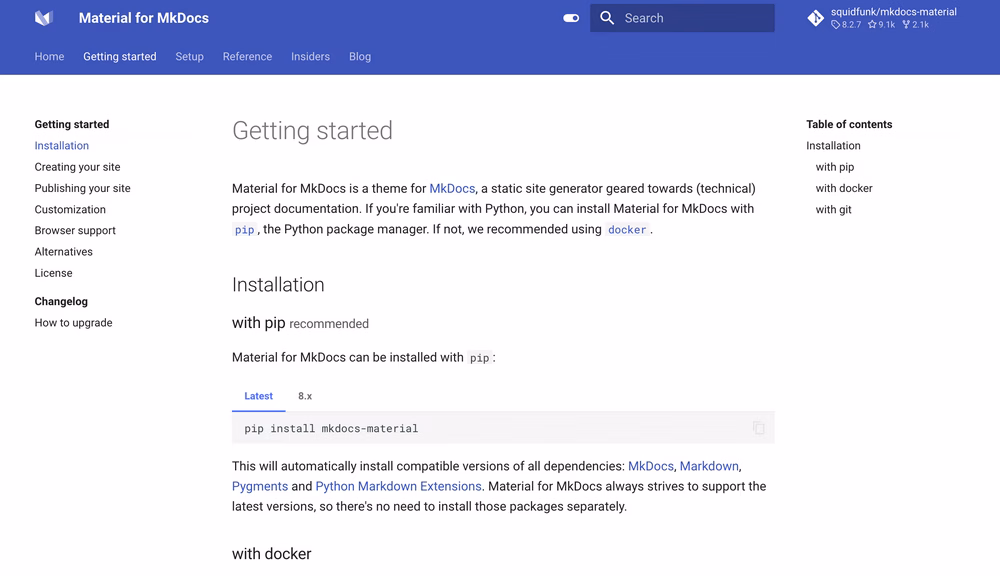 Mkdocs knowledge base example