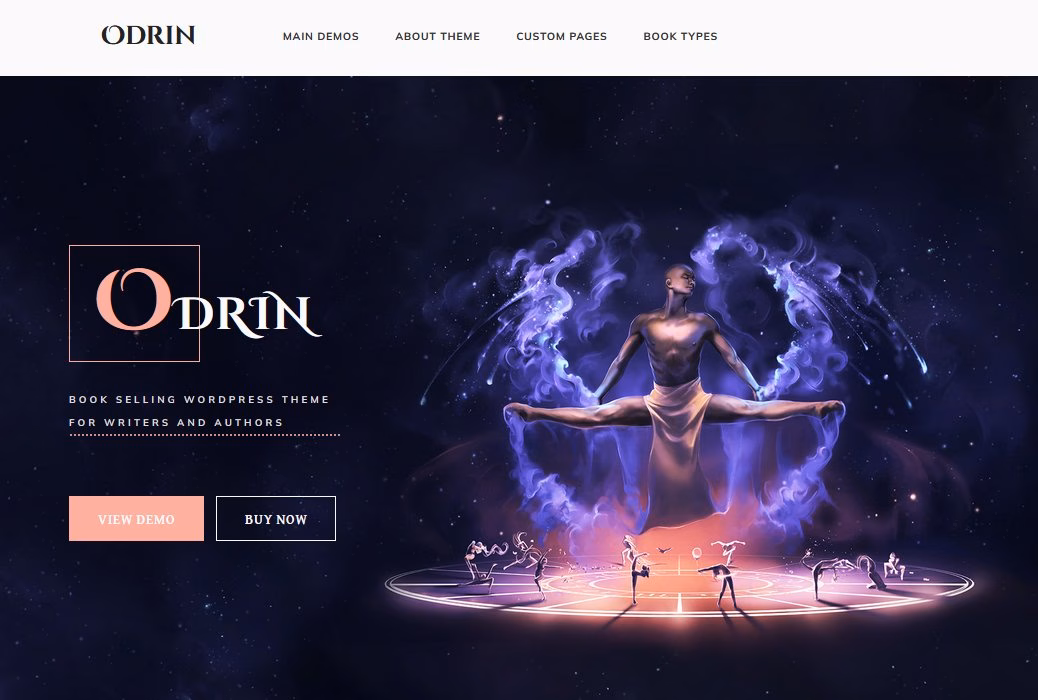 Odrin dark stylish theme for book authors