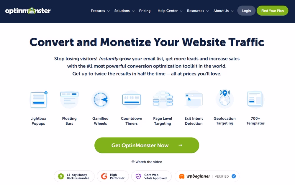 Optinmonster plugin to grow email list