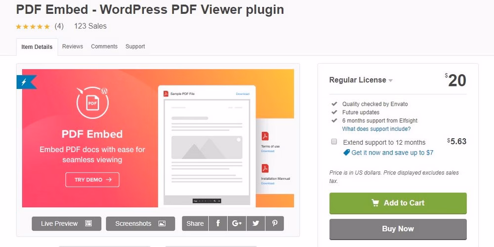 Pdf embed plugin