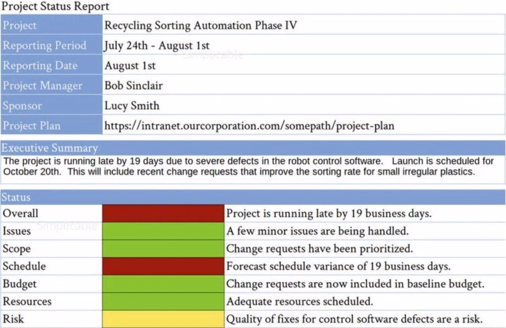Projectstatusreportexample herothemes Project status report example
