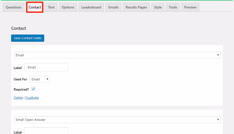Quizandsurveymastercontactsettings herothemes Quiz and survey master contact settings