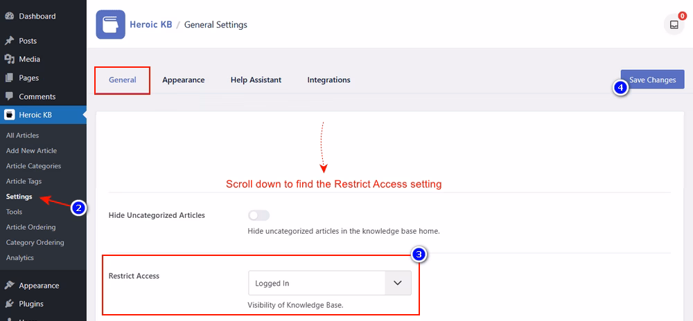 Restricting user access to internal documents