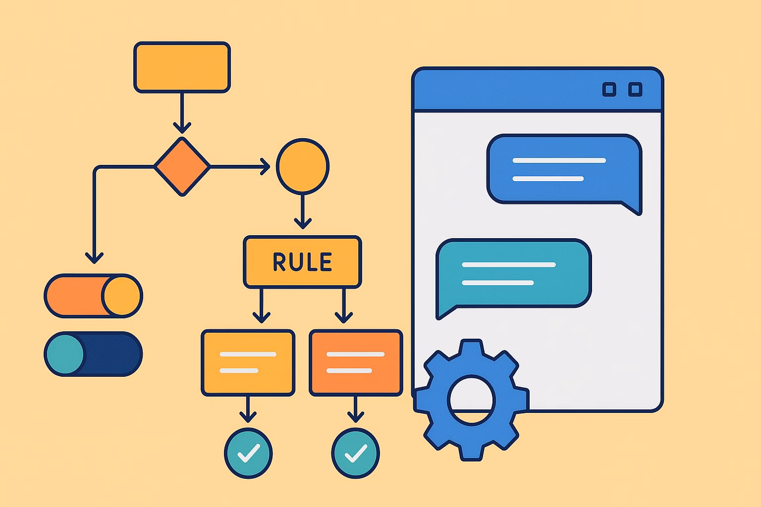 Rule based chatbot visual representation