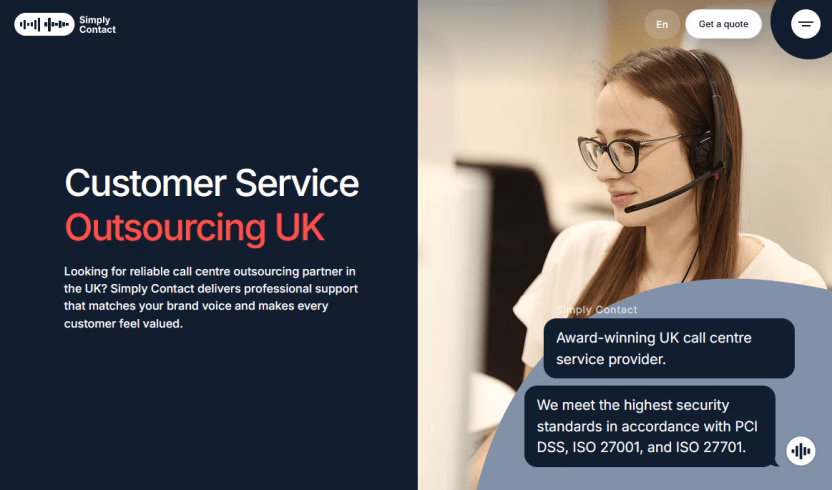 Simply contact customer service outsourcing uk
