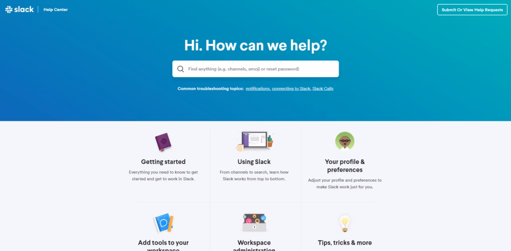 Slack user documentation example