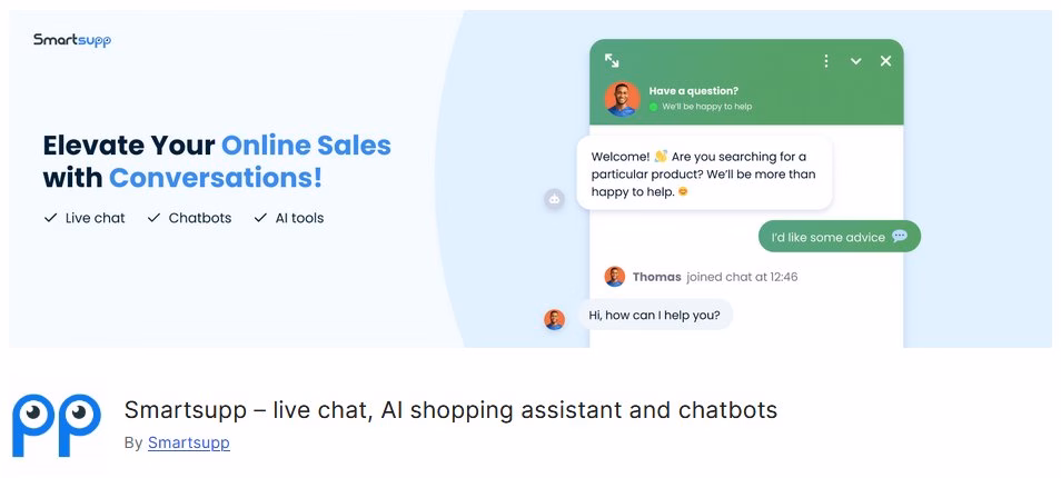 Smartsupplivechatwithaiassistant herothemes Smartsupp live chat with ai assistant