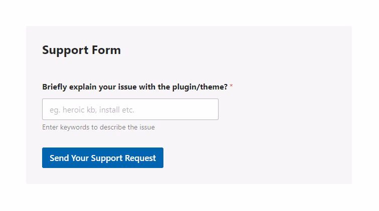 Support form example