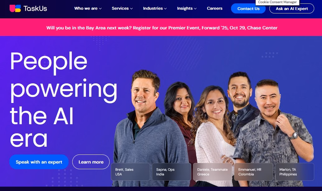 Taskus homepage