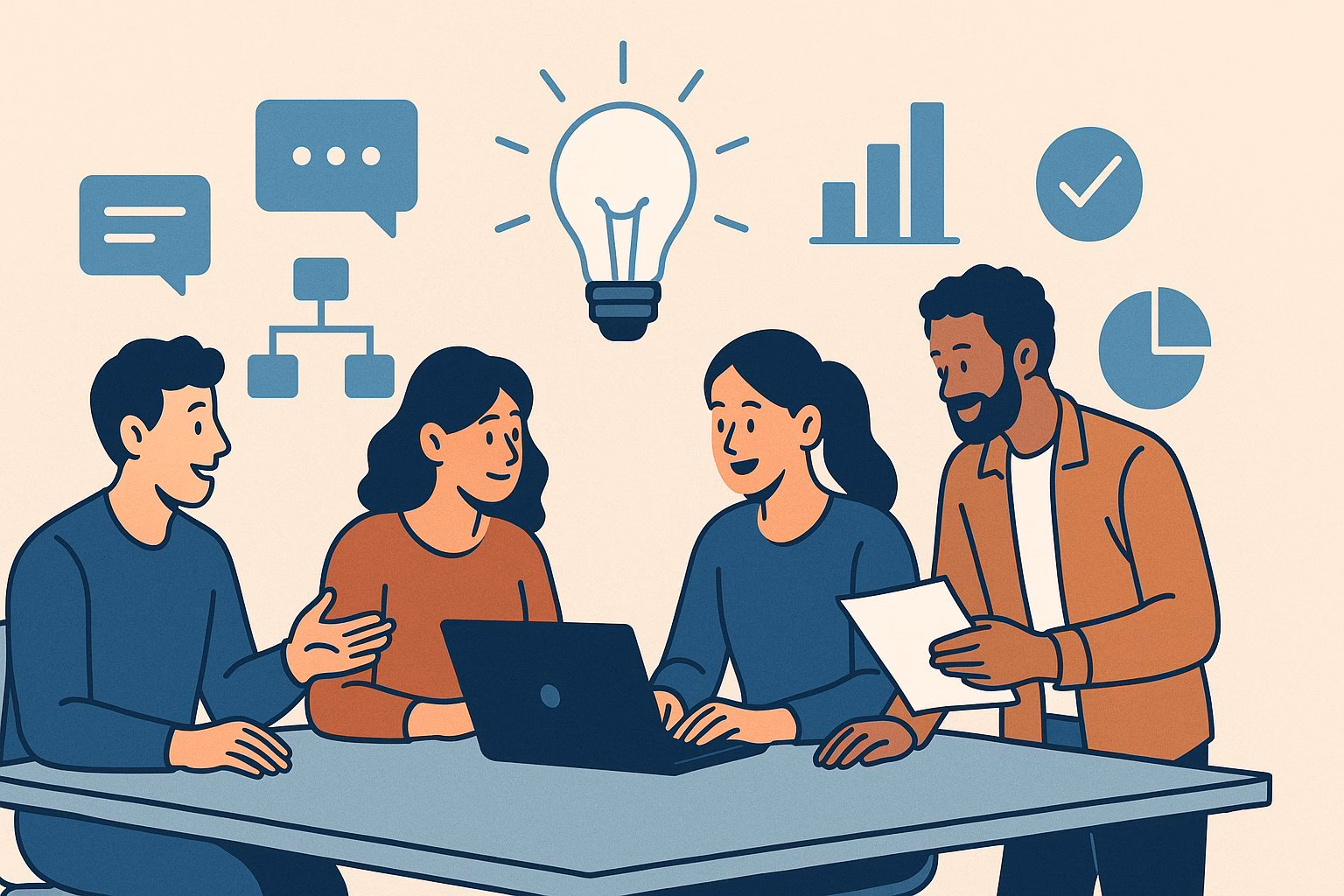 Team meeting illustration