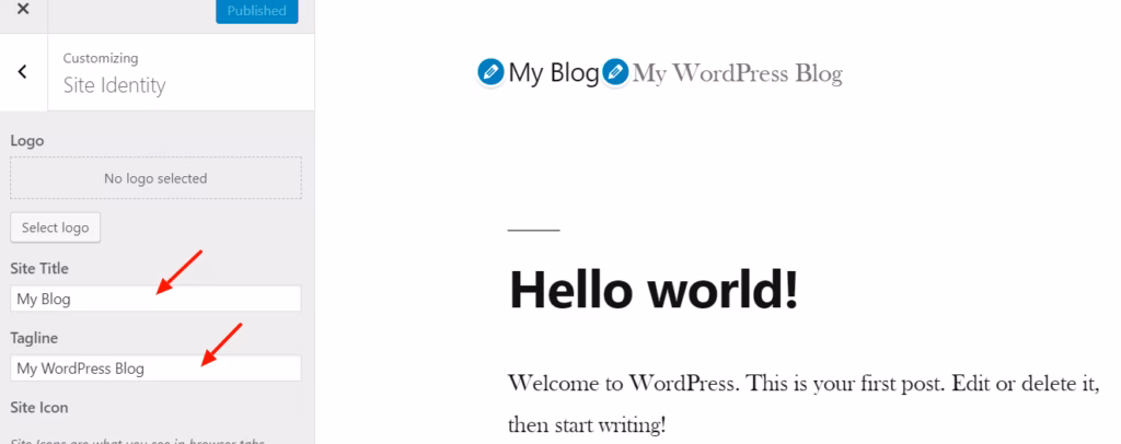Updatingwebsitesitetitleandtaglinefromwordp herothemes Updating website site title and tagline from wordpress customizer