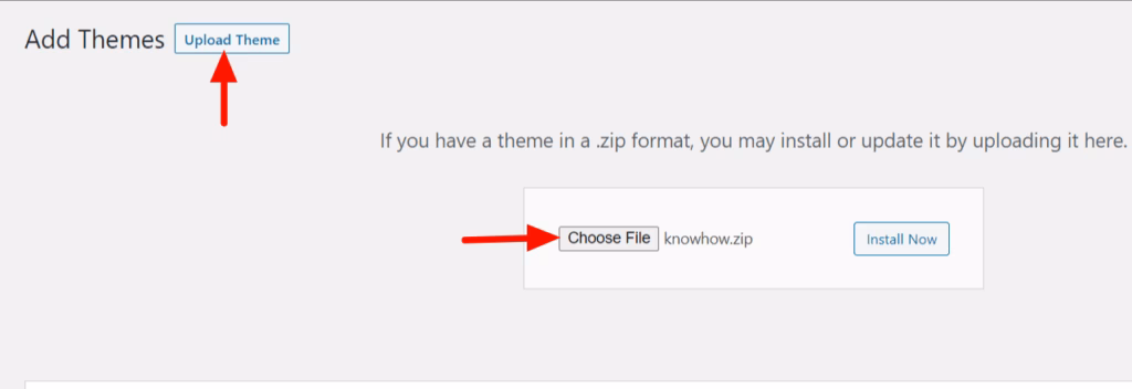 Upload knowhow theme