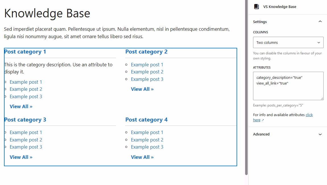 Very simple knowledge base site example