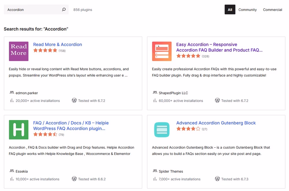 Wordpress free accordion plugins
